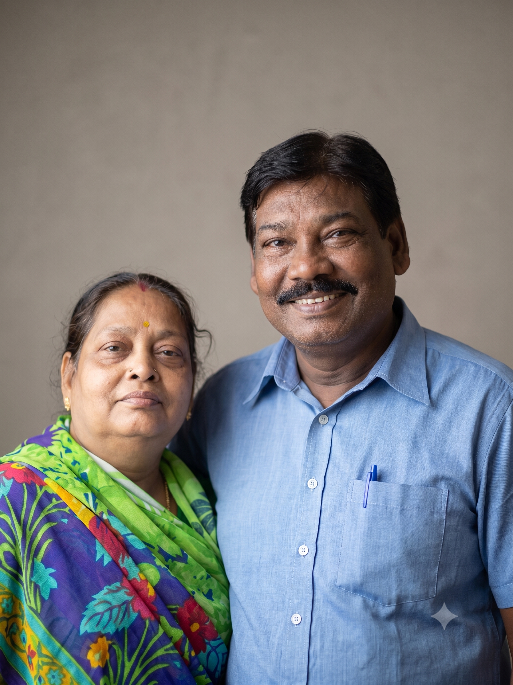 Late Shri Ram Janam Maurya (Vijaybhai Maurya), founder of Laxmi Cable Vision, with his wife — founders of the Cable TV and Broadband service in 1993